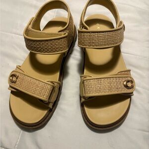 Coach Tan Sandals with Woven Straps
